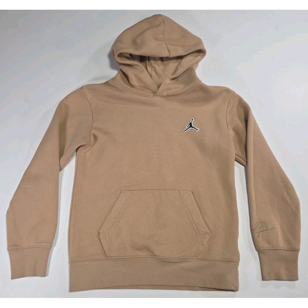 Air Jordan Hoodie Sweatshirt Youth Kids Medium Tan Brooklyn Fleece